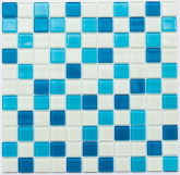 GM 4019 C3 Blue d/Blue m/White 30x30 мозаика