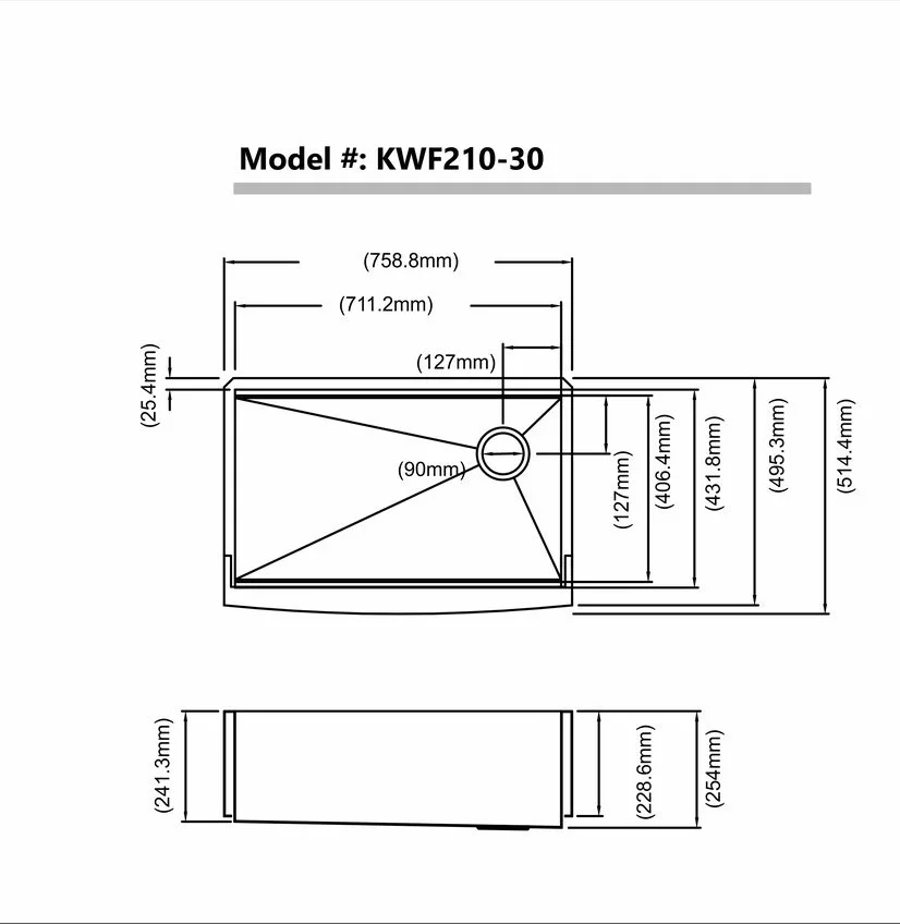 KWF210-30 Кухонная мойка Kore 75.8 см.