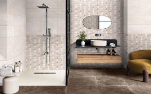 Violeta Crema Decor 30х90 стена