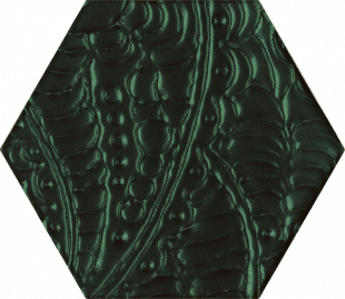 URBAN COLOURS GREEN GLASS INSERTO HEXAGON 19.8x17.1 декор