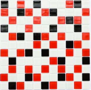 GM 4007 C3 black/red m/white 30х30 мозаика