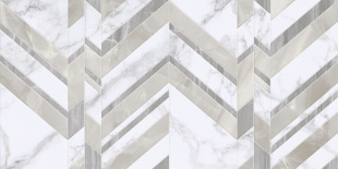 Marmo Bianco шеврон 30x60 стена