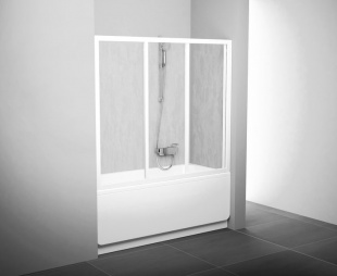 AVDP3 шторка для ванны 170см пластик Rain белый 40VV010241